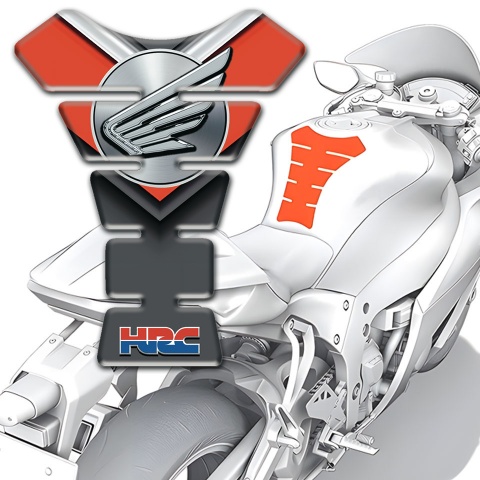 Honda Tank Protector Black Orange base Grey Logo Design 