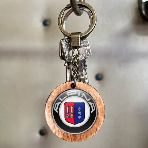 BMW Alpina Keychain Handmade Wood Classic