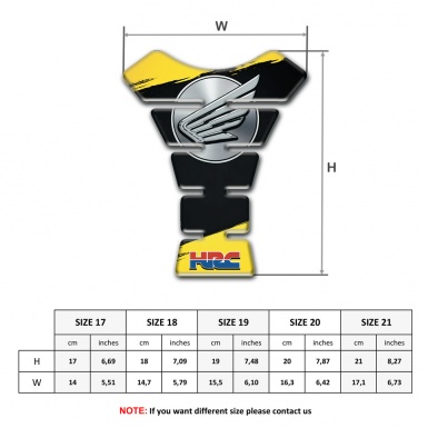 Honda Tank Pad Protector Yellow Black zones Style 