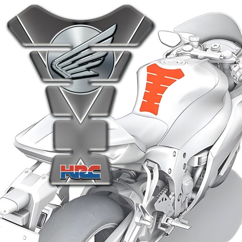 Honda Tank Guard Pads Grey basewith White V Shape Stripes 