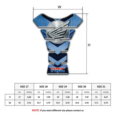 Honda Tank Protector Navy Blue with Black Base Grey Logo 