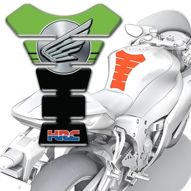 Honda Tank Guard Pads Green Black print Grey Logo 