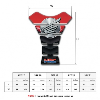 Honda Tank Pad Motorbike Red Black Print with Grey Logo 