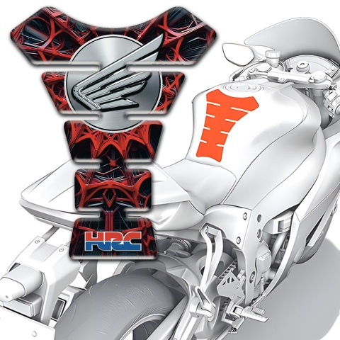 Honda Tank Protector RedSpider Web Decoration Grey Logo 