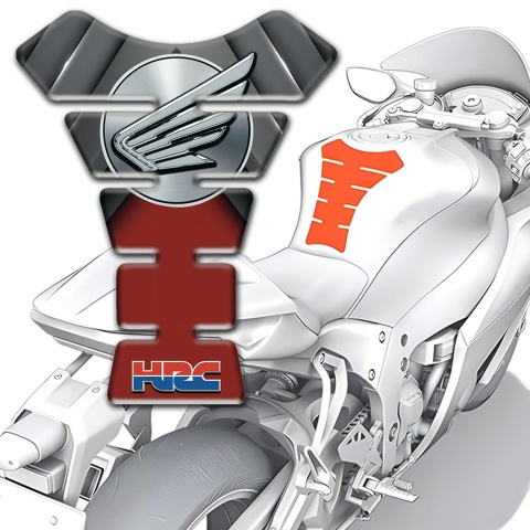 Honda Tank Pad Protector Red with Grey Elements Print HRC Style 