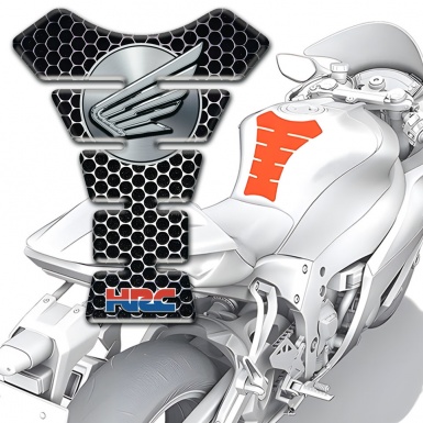 Honda Tank Protector Perforated Steel Design Grey Logo 