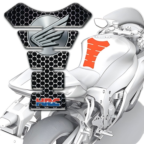 Honda Tank Protector Perforated Steel Design Grey Logo 