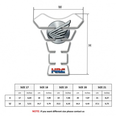 Honda Tank Protector White Base HRC style 