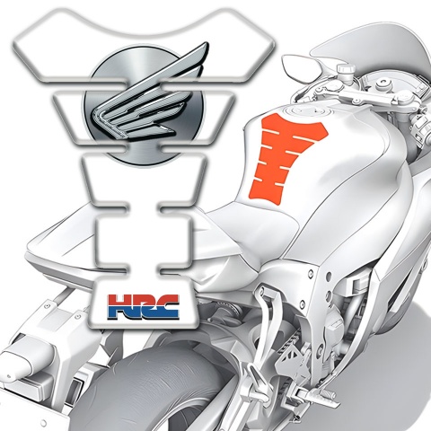 Honda Tank Protector White Base HRC style 