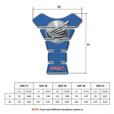 Honda Tank Guard Pads lue Base HRC Style