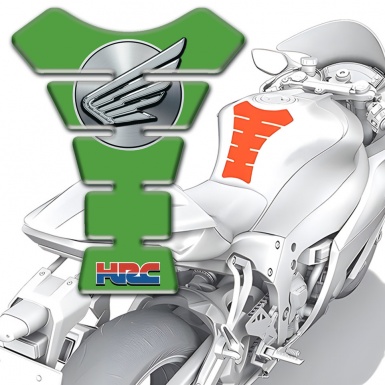 Honda Tank Pad Motorbike Green Base Grey Logo 