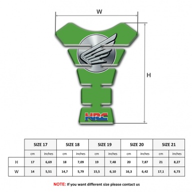 Honda Tank Pad Motorbike Green Base Grey Logo 