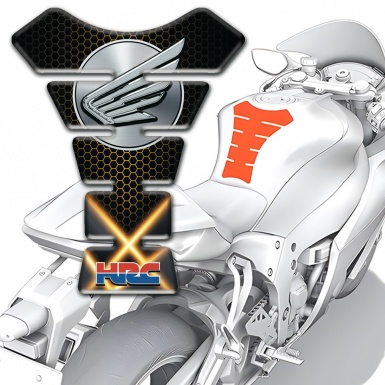 Honda Tank Guard Pads Crossed Orange Lights Style 