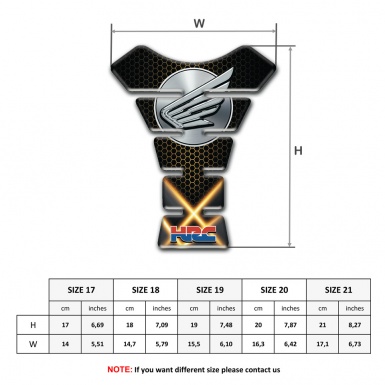 Honda Tank Guard Pads Crossed Orange Lights Style 