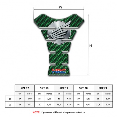 Honda Tank Guard Pads Green Carbon Design 