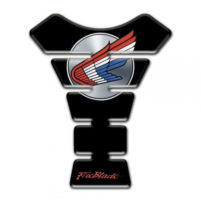 Honda Tank Pad Protector Black Base Fire Blade Style 