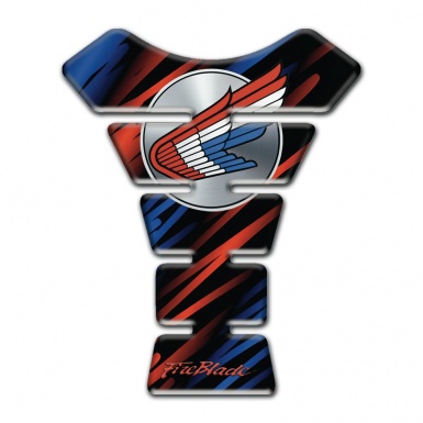 Honda Tank Protector Black with Red Blue Stripes 