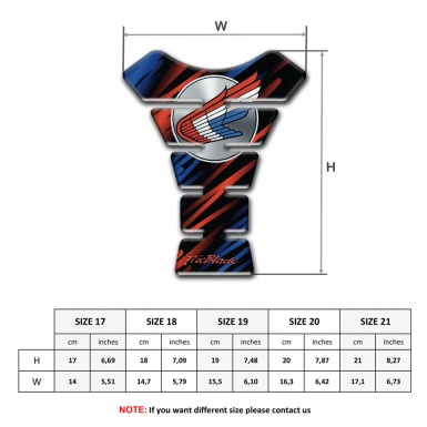 Honda Tank Protector Black with Red Blue Stripes 