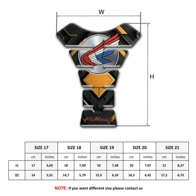 Honda Tank Pad Protector Fire Blade Style