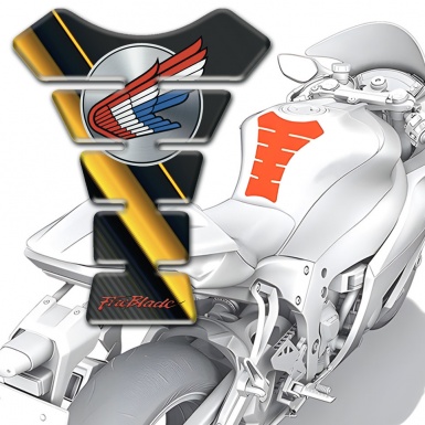 Honda Tank Pad Protector Yellow Diagonal Band Decoration 