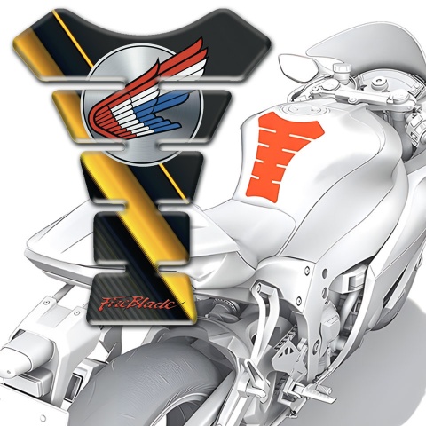 Honda Tank Pad Protector Yellow Diagonal Band Decoration 