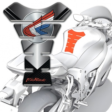 Honda Tank Fuse Silver Black base Fire Blade Style 