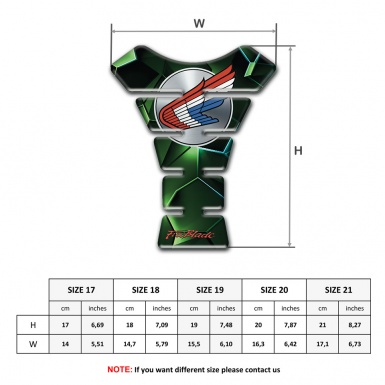 Honda  Tank Pad Protector Green Decoration Fire Blade Style 