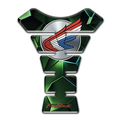 Honda  Tank Pad Protector Green Decoration Fire Blade Style 