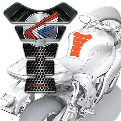 Honda Tank Pad Protector Perforated Base Fly logo Style 