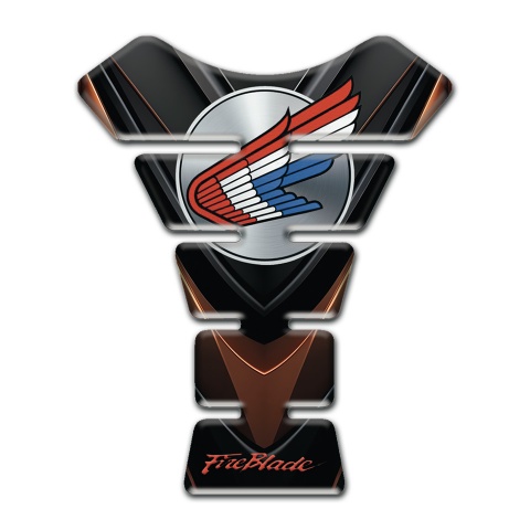 Honda Tank Protector Black Brown base Fire Blade Style 
