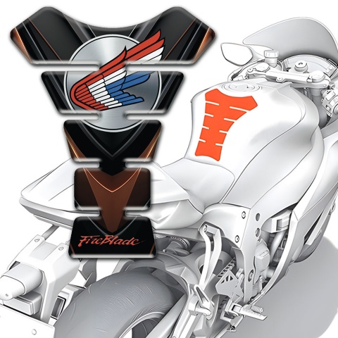 Honda Tank Protector Black Brown base Fire Blade Style 