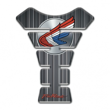 Honda Tank Guard Pads Grey Base with White Stripes 