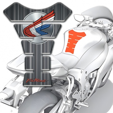Honda Tank Guard Pads Grey Base with White Stripes 