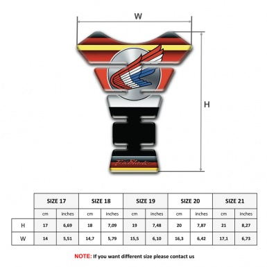 Honda Tank Pad Protector Colorful Silicone Sticker 
