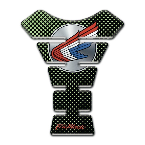 Honda Tank Pad Motorbike Green Dots Design Fire Blade Style 