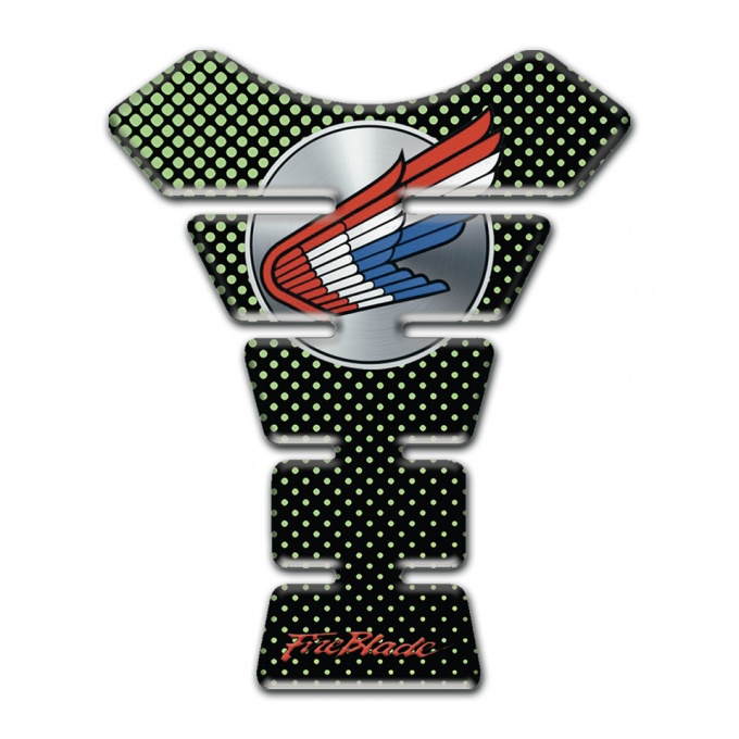 Honda Tank Pad Motorbike Green Dots Design Fire Blade Style 