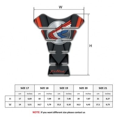 Honda Tank Protector High End Anti Slip Sticker Fire Blade Style 