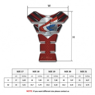 Honda Tank Pad Protector Red Base On Hexagons design 