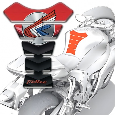 Honda Tank Protector Black Red Background Print 