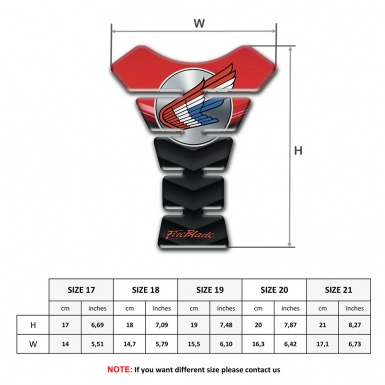 Honda Tank Protector Black Red Background Print 
