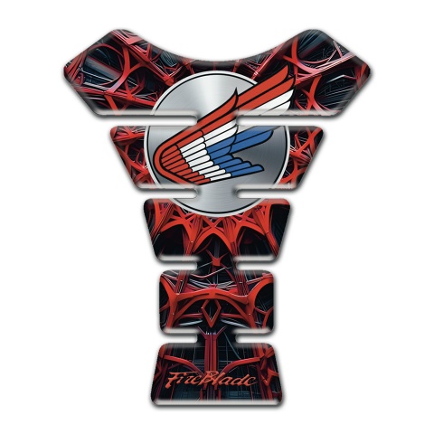 Honda Tank Guard Pads Red Spider Web Print Fire Blade model 