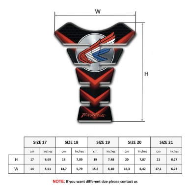 Honda Tank Pad Motorbike Red V Shape Decoration Wings Logo 