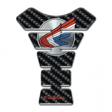 Honda Tank Protector Dark Carbon Design Round Grey Logo 