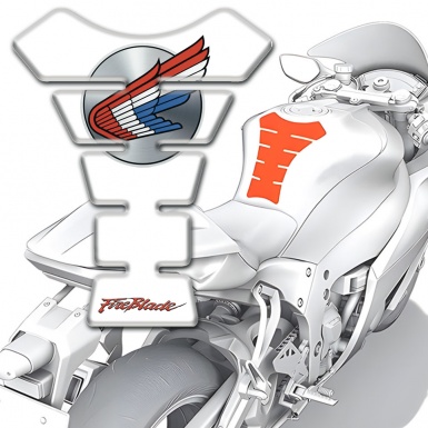 Honda Tank Guard Pads White Print Colorful Logo 