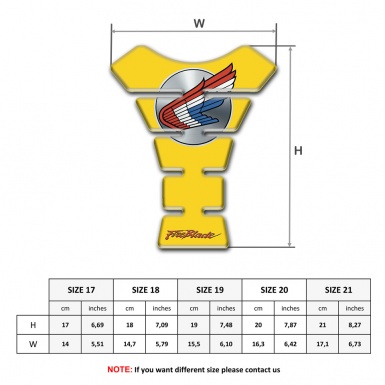Honda Tank Pad Motorbike Yellow print Fire Blade Edition 