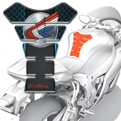 Honda Tank Pad Motorbike Neon Mesh Motif with Colorful Logo 