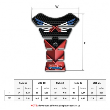 Honda Tank Pad Protector High-Quality  HRC Style Logo with Wings 