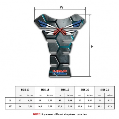 Honda Tank Fuse 3D base Decoration Logo with Wings 
