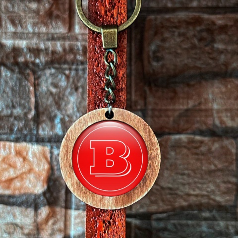 Brabus Keychain Handmade from Wood Red