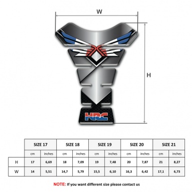 Honda Tank Protector Metal Effect Decoration and Logo with Wings 